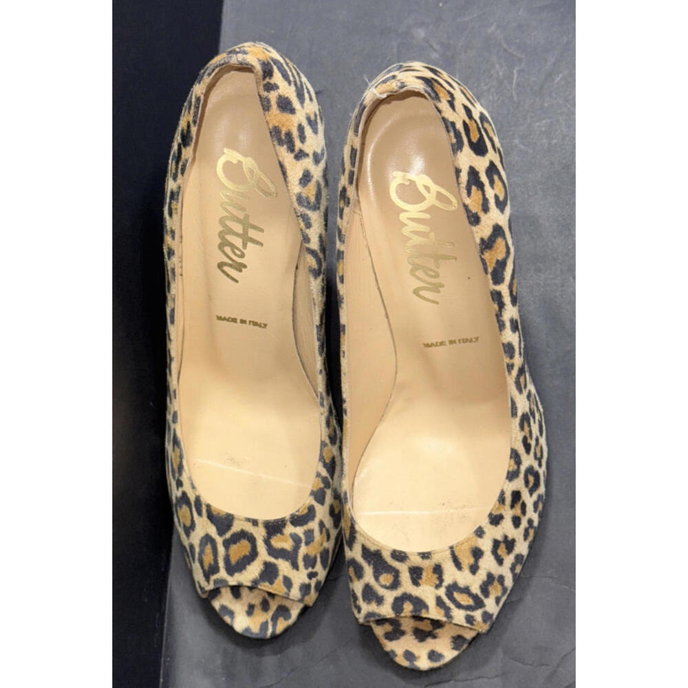 BUTTER Preppy Designer Y2K Style Cheetah Print Suede Pumps Sz 7 - Picture 2 of 15